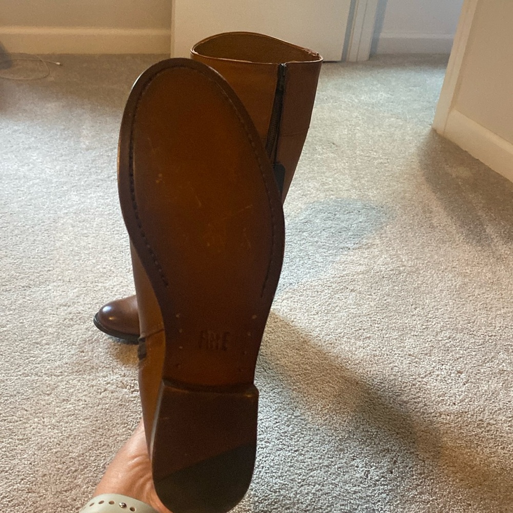 Brand new Melissa D Ring Frye Boots. Size 8.5 wide calf. Color is Carmel
